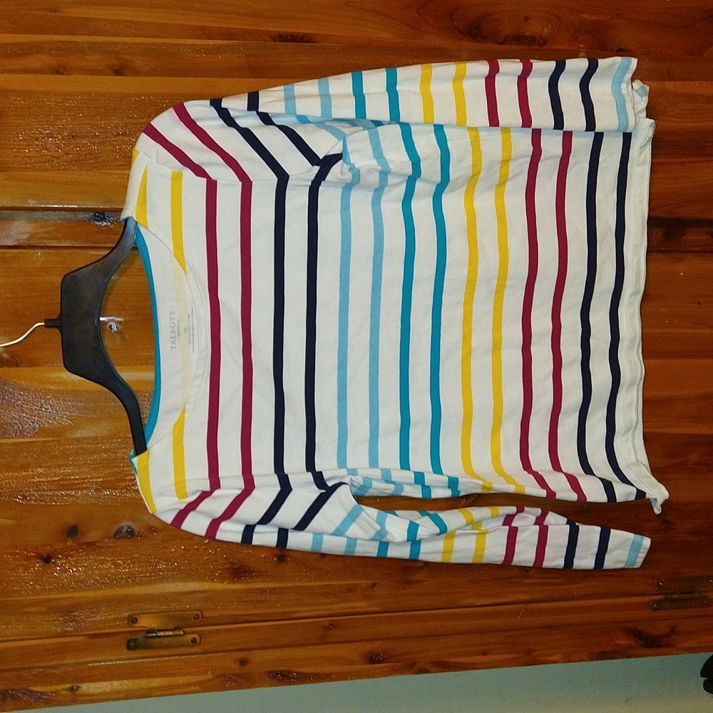 Talbot boat neck horizontal striped shirt